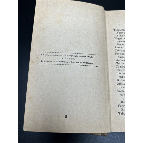 1904 Learys Ready Reckoner Form Book Wages Calculator Hardcover - Picture 4 of 14